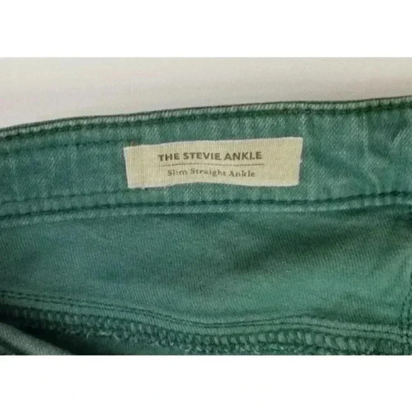 AG Adriano Goldschmied 25X28 Women's Green The Stevie Ankle Slim Straight Jeans - Picture 6 of 11